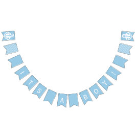 その男の子の空色そして白く航海のな旗布 バンティングフラッグ