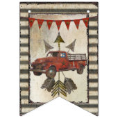 その男の子の素朴な農場のヴィンテージのトラックのベビーシャワー バンティングフラッグ (第1の旗)