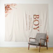 その男の子の素朴秋の赤ちゃんシャワー写真の支柱 タペストリー (インサイチュ(横))