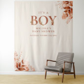 その男の子の素朴秋の赤ちゃんシャワー写真の支柱 タペストリー (インサイチュ)