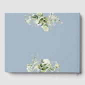 その男の子の緑の手紙ほこりっぽい青い赤ちゃんシャワー ゲストブック (裏面)