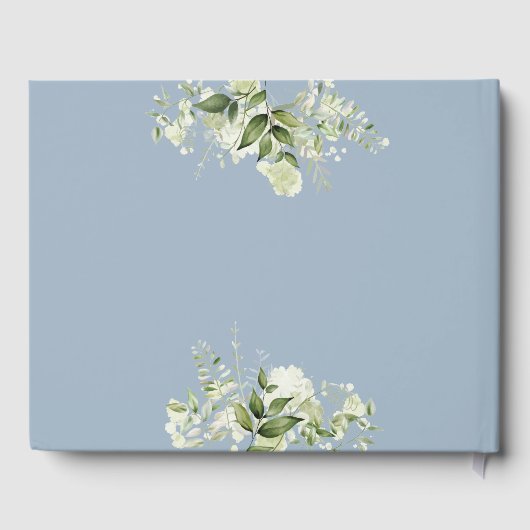 その男の子の緑の手紙ほこりっぽい青い赤ちゃんシャワー ゲストブック (裏面)