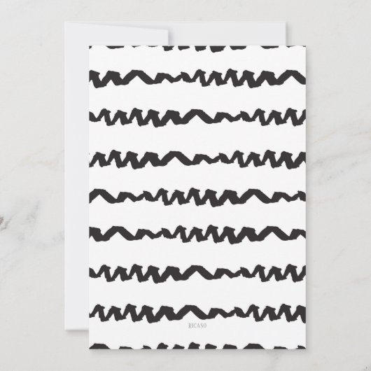 その男の子の赤ちゃんシャワータイポグラフィ白黒 招待状 (裏面)