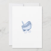 その男の子の赤ん坊のシャワーの招待状、ブルーフローラ 招待状 (裏面)