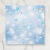 その男の子の赤ん坊シャワー青い白いメッセージカード フェイバータグ (裏面)