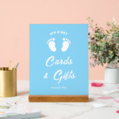 その男の子の足ブルーベビーシャワーカード&ギフトサイン アクリルサイン (ウェディング)