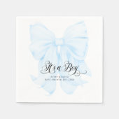 その男の子の青い弓の赤モダンちゃんエレガントシャワー スタンダードカクテルナプキン (正面)