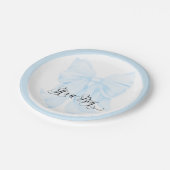 その男の子の青い弓の赤モダンちゃんエレガントシャワー ペーパープレート (アングル)