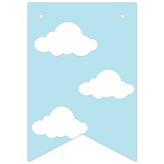 その男の子の青い雲テディベア赤ちゃんシャワー バンティングフラッグ (第1の旗)