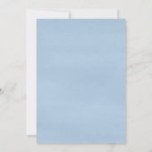 その男の子の青の赤ちゃんシャワー物干しテンプレート 招待状 (裏面)