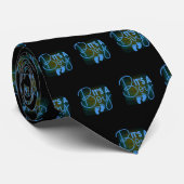 その男の子の青の黒いベビー足跡ネックタイ ネクタイ (ロール)