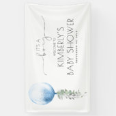 その男の子シルバーブルーバルーンベビーシャワーのバナー 横断幕 (縦)