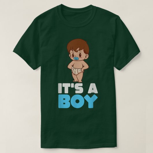 その男の子ジェンダー明らかに赤ちゃんシャワーかわいいかわいいBa Tシャツ (デザイン正面)