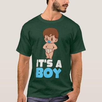 その男の子ジェンダー明らかに赤ちゃんシャワーかわいいかわいいBa Tシャツ