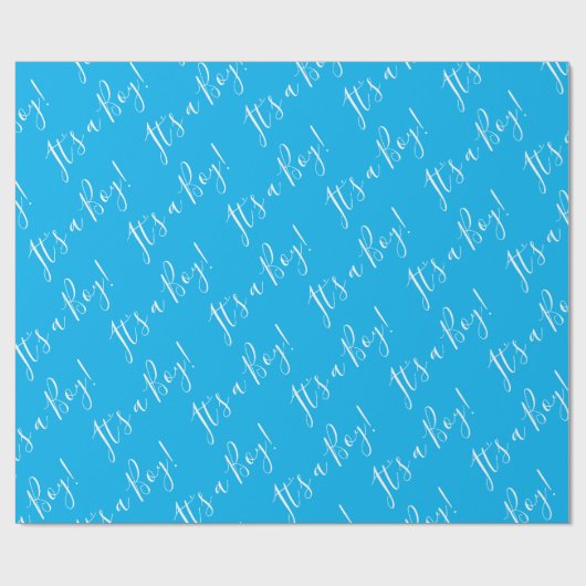 その男の子スクリプトブルーベビーシャワーラッピング紙 ラッピングペーパー (フラット)