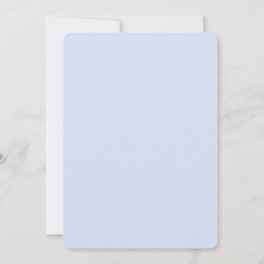 その男の子ソフトブルーのフローラ赤ちゃんシャワー 招待状 (裏面)