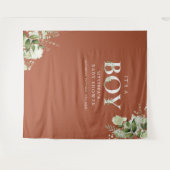 その男の子フローラテラコッタ赤ちゃんシャワー写真のプロップ タペストリー (正面(横))