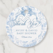 その男の子ブルートイレサファリ動物の赤ちゃんシャワー感謝してい フェイバータグ (正面)