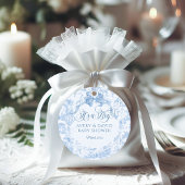 その男の子ブルートイレサファリ動物の赤ちゃんシャワー フェイバータグ