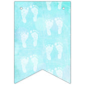 その男の子ブルーホワイトベビーフットプリンスベビーシャワー バンティングフラッグ (第1の旗)