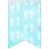 その男の子ブルーホワイトベビーフットプリンスベビーシャワー バンティングフラッグ (第3の旗)