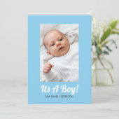 その男の子、写真のメモリ、赤ちゃんシャワーカード。 招待状 (スタンド正面)