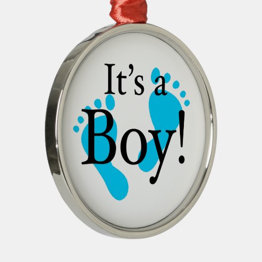 その男の子-生まれたばかりのなベビーお祝い メタルオーナメント (右)