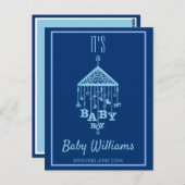 その男の赤ちゃんブルー妊娠の発表 ポストカード (正面/裏面)