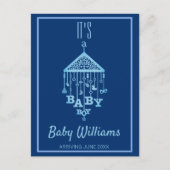 その男の赤ちゃんブルー妊娠の発表 ポストカード (正面)