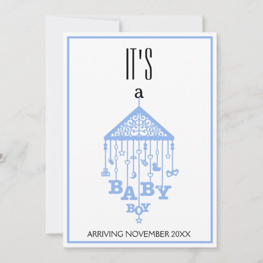 その男の赤ちゃん妊娠の発表 案内状 (正面)