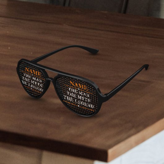 その男パーソナライズされたに神話を伝説と名付ける アビエーターサングラス