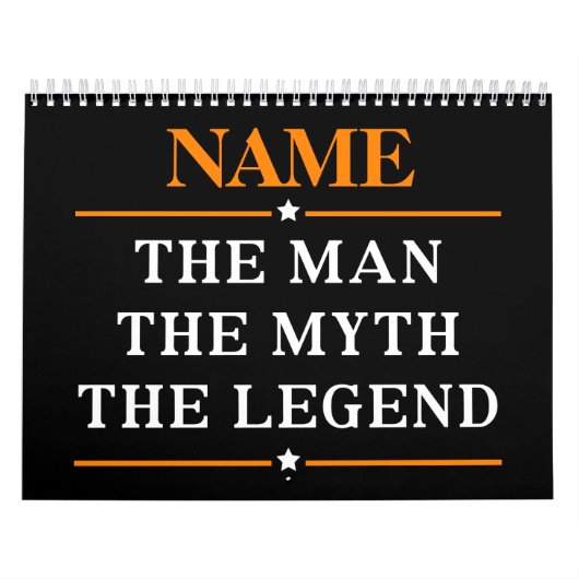 その男パーソナライズされたに神話を伝説と名付ける カレンダー (カバー)