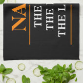 その男パーソナライズされたに神話を伝説と名付ける キッチンタオル (折り畳み)