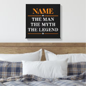 その男パーソナライズされたに神話を伝説と名付ける キャンバスプリント (インサイチュ (寝室))
