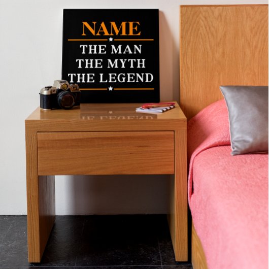 その男パーソナライズされたに神話を伝説と名付ける キャンバスプリント