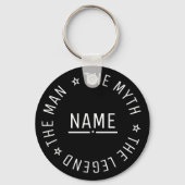 その男パーソナライズされたに神話を伝説と名付ける キーホルダー (正面)