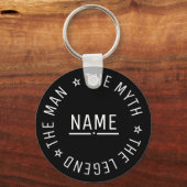 その男パーソナライズされたに神話を伝説と名付ける キーホルダー (正面)