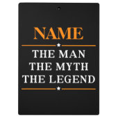 その男パーソナライズされたに神話を伝説と名付ける クリップボード (裏面)