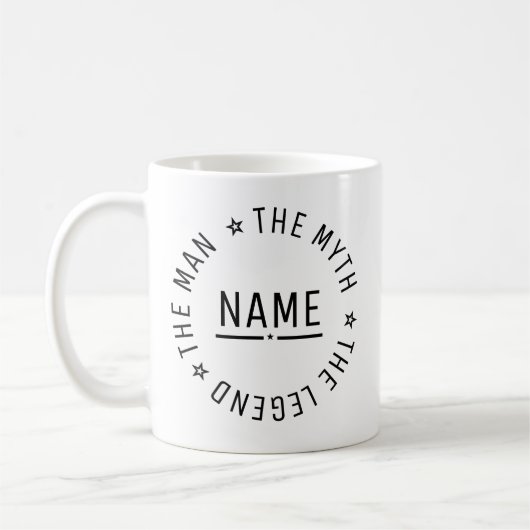 その男パーソナライズされたに神話を伝説と名付ける コーヒーマグカップ (左)