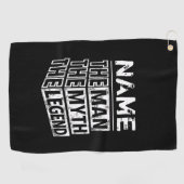 その男パーソナライズされたに神話を伝説と名付ける ゴルフタオル (横)