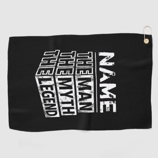 その男パーソナライズされたに神話を伝説と名付ける ゴルフタオル (横)