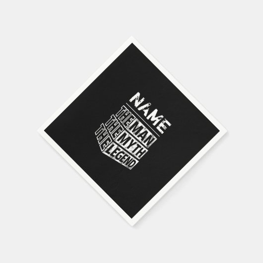 その男パーソナライズされたに神話を伝説と名付ける スタンダードカクテルナプキン (角)