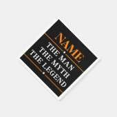 その男パーソナライズされたに神話を伝説と名付ける スタンダードカクテルナプキン (角)