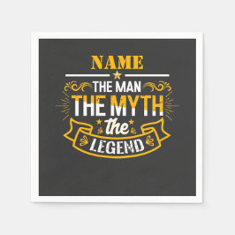 その男パーソナライズされたに神話を伝説と名付ける スタンダードカクテルナプキン