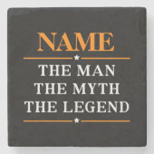 その男パーソナライズされたに神話を伝説と名付ける ストーンコースター (正面)