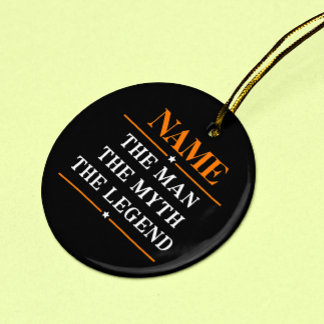 その男パーソナライズされたに神話を伝説と名付ける セラミックオーナメント