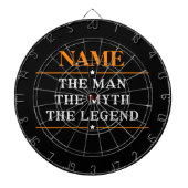その男パーソナライズされたに神話を伝説と名付ける ダーツボード (正面)