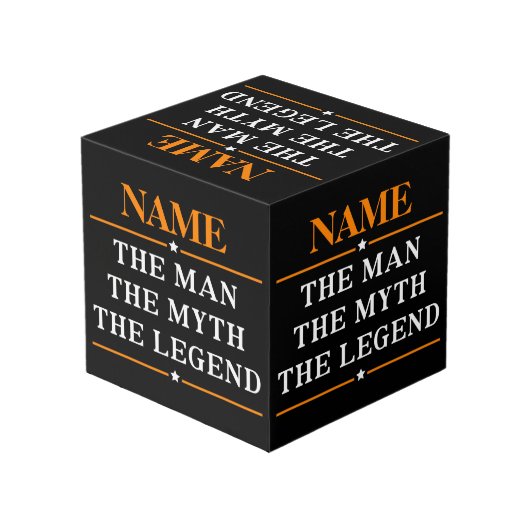 その男パーソナライズされたに神話を伝説と名付ける フォトキューブ (裏面アングル)