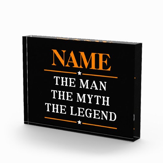 その男パーソナライズされたに神話を伝説と名付ける フォトブロック (右)