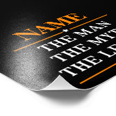 その男パーソナライズされたに神話を伝説と名付ける フォトプリント            (角)